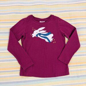 ⭐ Girl's Hanna Andersson bunny long sleeve shirt size 6/7